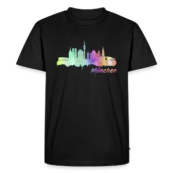 Munich - T-shirt Premium bio Homme - noir - Devant - Nico (187cm)