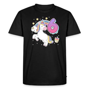 Finally 6 years 6th birthday horse girl - Men's Premium Organic T-Shirt - black - Front - Nico (187cm)