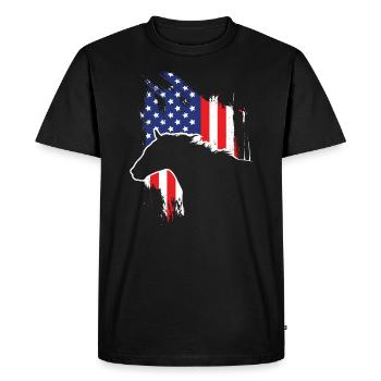 USA Cavalier Chevaux Filles Cowboy Dressage Cavalier - T-shirt Premium bio Homme - noir - Devant - Nico (187cm)