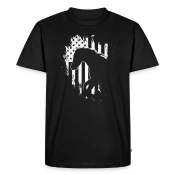 USA Cavalier Chevaux Filles Cowboy Dressage Cavalier - T-shirt Premium bio Homme - noir - Devant - Nico (187cm)