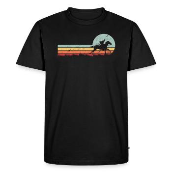 Horse Riding Rider Vintage - Men's Premium Organic T-Shirt - black - Front - Nico (187cm)