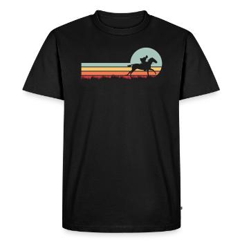 Horse Riding Rider Vintage - Men's Premium Organic T-Shirt - black - Front - Nico (187cm)