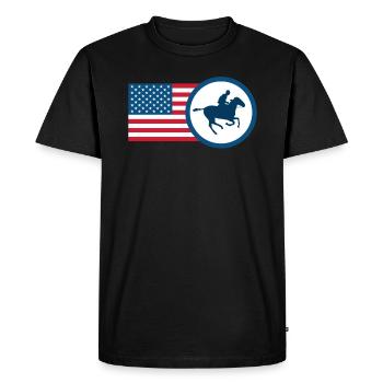 USA Equestrian Horseback Riding USA Rider - Men's Premium Organic T-Shirt - black - Front - Nico (187cm)