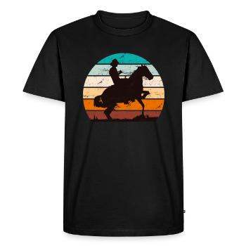 Western Cowboy Rider Horses - Men's Premium Organic T-Shirt - black - Front - Nico (187cm)