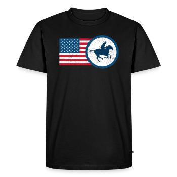 USA Equestrian Horseback Riding USA Rider - Men's Premium Organic T-Shirt - black - Front - Nico (187cm)