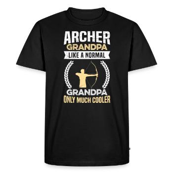 Grand-père Archer - T-shirt Premium bio Homme - noir - Devant - Nico (187cm)