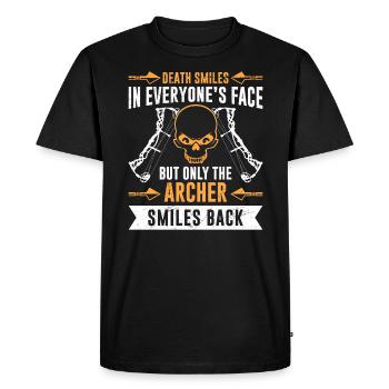 Compound Bow Archer Archery - Men's Premium Organic T-Shirt - black - Front - Nico (187cm)