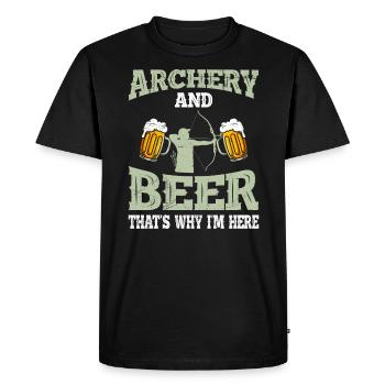 Archery and Beer Men - Men's Premium Organic T-Shirt - black - Front - Nico (187cm)