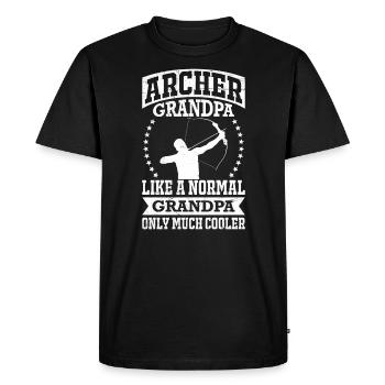 Archer Grand-père Tir à l’arc - T-shirt Premium bio Homme - noir - Devant - Nico (187cm)