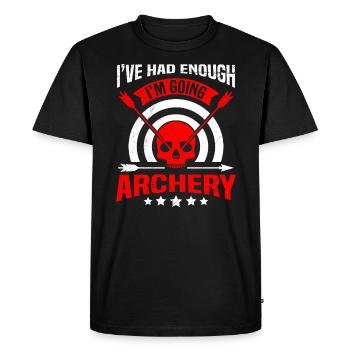 Je vais archer de tir à l’arc - T-shirt Premium bio Homme - noir - Devant - Nico (187cm)