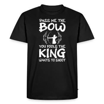 King veut archer de tir à l’arc - T-shirt Premium bio Homme - noir - Devant - Nico (187cm)