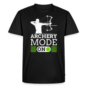 Mode tir à l’arc sur arc à poulies - T-shirt Premium bio Homme - noir - Devant - Nico (187cm)
