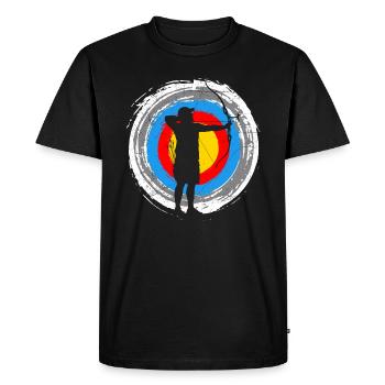 Tir à l’arc Cible Archer - T-shirt Premium bio Homme - noir - Devant - Nico (187cm)