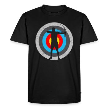 Tir à l’arc Cible Archer - T-shirt Premium bio Homme - noir - Devant - Nico (187cm)
