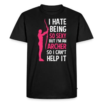 Sexy Archer Archery Dames - T-shirt Premium bio Homme - noir - Devant - Nico (187cm)