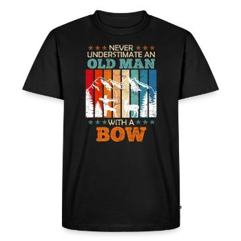 Vieil homme à l’arc Longbow Archer - T-shirt Premium bio Homme - noir - Devant - Nico (187cm)