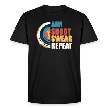 AimIng Shooting Swearing Target - Men's Premium Organic T-Shirt - black - Front - Nico (187cm)