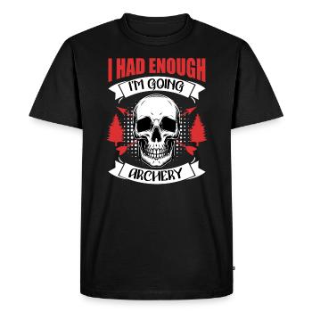 Je vais au tir à l’arc archer - T-shirt Premium bio Homme - noir - Devant - Nico (187cm)