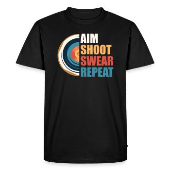 AimIng Shooting Swearing Target - Men's Premium Organic T-Shirt - black - Front - Nico (187cm)