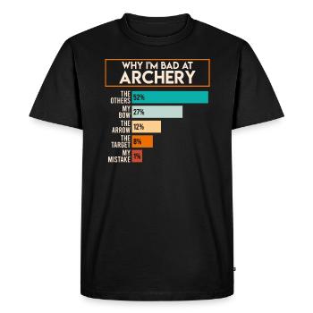 Mauvais en tir à l’arc Archer - T-shirt Premium bio Homme - noir - Devant - Nico (187cm)