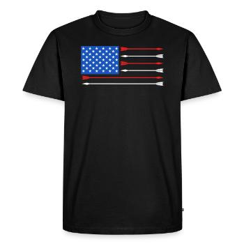 Usa Archer de tir à l’arc - T-shirt Premium bio Homme - noir - Devant - Nico (187cm)