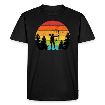Vintage Archer Compound Bow Archery - Men's Premium Organic T-Shirt - black - Front - Nico (187cm)