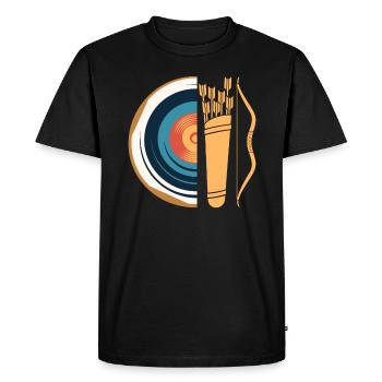 Longbow Archer Archery - Men's Premium Organic T-Shirt - black - Front - Nico (187cm)