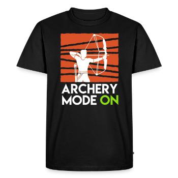 Mode tir à l’arc sur arc à poulies - T-shirt Premium bio Homme - noir - Devant - Nico (187cm)