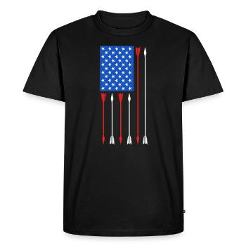 Usa Archer de tir à l’arc - T-shirt Premium bio Homme - noir - Devant - Nico (187cm)