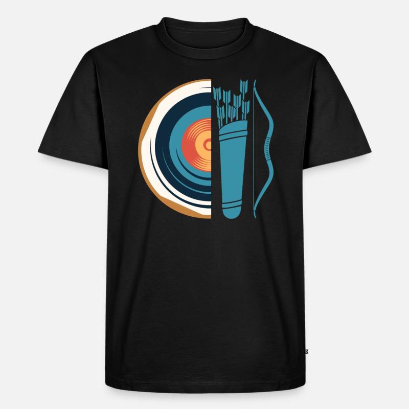 Langbogen Bogenschütze Bogenschießen - Männer Premium Bio T-Shirt - Schwarz