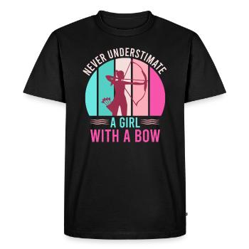 Never underestimate a girl with bow bow bow - Men's Premium Organic T-Shirt - black - Front - Nico (187cm)