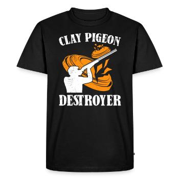Clay Pigeon Destroyer Clay Pigeon Shooting - Men's Premium Organic T-Shirt - black - Front - Nico (187cm)