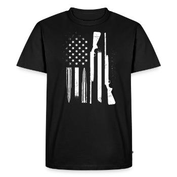 USA Shotgun Shooting Range Clay Pigeon Shooting - Men's Premium Organic T-Shirt - black - Front - Nico (187cm)