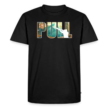 Tir de tir de pigeon d’argile Tireur sportif - T-shirt Premium bio Homme - noir - Devant - Nico (187cm)