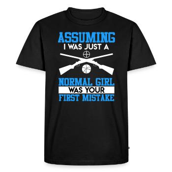 Tireur sportif féminin Shooting Shooter - T-shirt Premium bio Homme - noir - Devant - Nico (187cm)