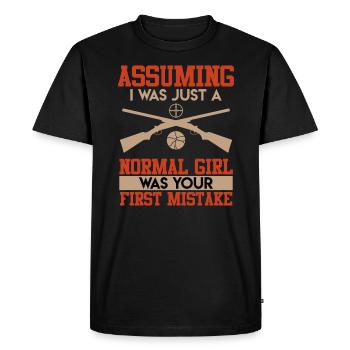 Tireur sportif féminin Shooting Shooter - T-shirt Premium bio Homme - noir - Devant - Nico (187cm)