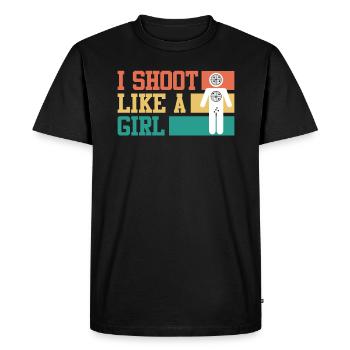 Je photographie comme une fille Women’s Sports Shooting - T-shirt Premium bio Homme - noir - Devant - Nico (187cm)