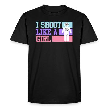Je photographie comme une fille Women’s Sports Shooting - T-shirt Premium bio Homme - noir - Devant - Nico (187cm)