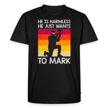 Il ne fait rien qu’il veuille juste marquer le paintball - T-shirt Premium bio Homme - noir - Devant - Nico (187cm)