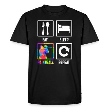 Eat Sleep Paintball Repeat Paintballer Paintball - Men's Premium Organic T-Shirt - black - Front - Nico (187cm)