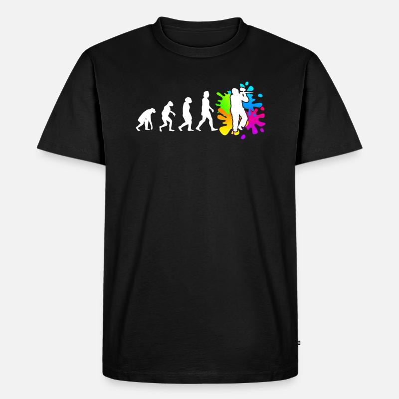 Paintball Evolution Paintballer - Männer Premium Bio T-Shirt - Schwarz