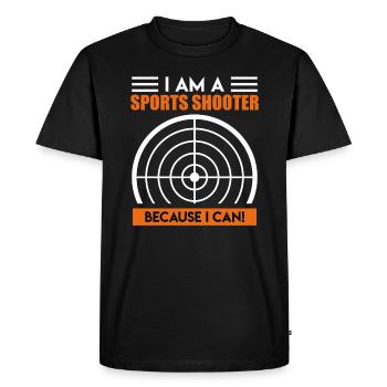 I am a sports shooter because I can - Men's Premium Organic T-Shirt - black - Front - Nico (187cm)