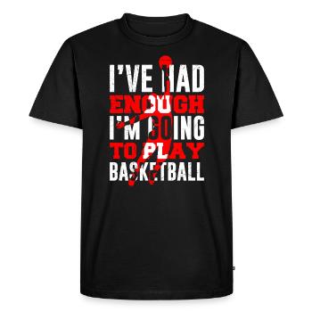 Assez pour moi je vais jouer au basket - T-shirt Premium bio Homme - noir - Devant - Nico (187cm)