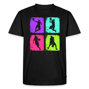 Basketball féminin vintage - T-shirt Premium bio Homme - noir - Devant - Nico (187cm)