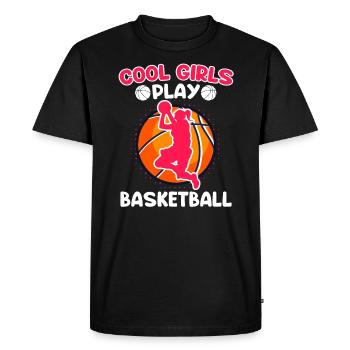 Les filles cool jouent au basket-ball - T-shirt Premium bio Homme - noir - Devant - Nico (187cm)