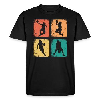 Basketball féminin vintage - T-shirt Premium bio Homme - noir - Devant - Nico (187cm)