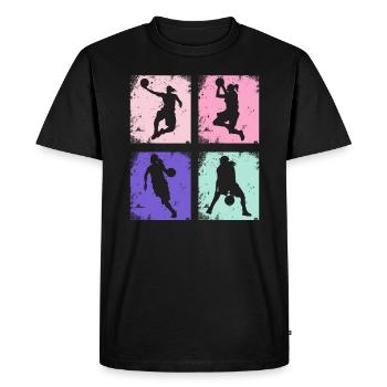 Basketball féminin vintage - T-shirt Premium bio Homme - noir - Devant - Nico (187cm)