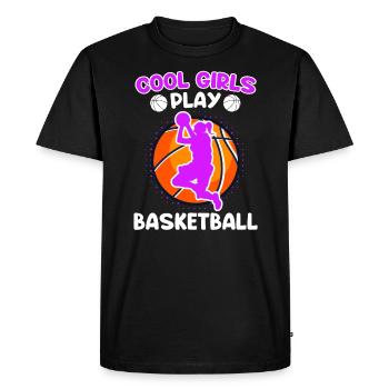 Les filles cool jouent au basket-ball - T-shirt Premium bio Homme - noir - Devant - Nico (187cm)