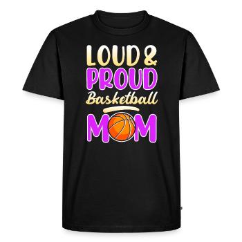 Fière Basketball Maman Basketball Mère Basketball - T-shirt Premium bio Homme - noir - Devant - Nico (187cm)