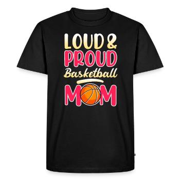 Fière Basketball Maman Basketball Mère Basketball - T-shirt Premium bio Homme - noir - Devant - Nico (187cm)